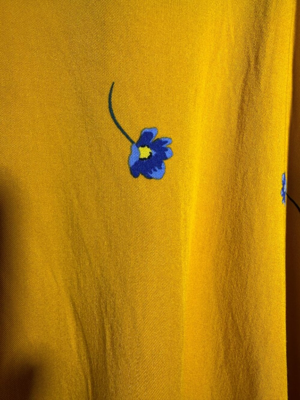 Popsugar Mustard Floral Button Front Swing Dress XL - Picture 11 of 12